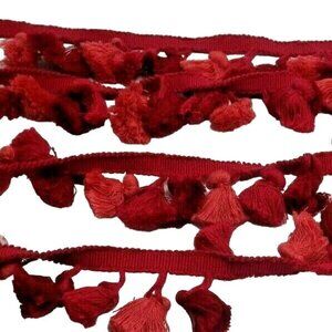 Red Pink Tassel Trim 2.25 inches wide 2.25 yards Long